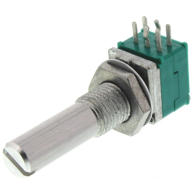 Alps Alpine 10kΩ Rotary Carbon Film Potentiometer, Panel Mount (Through Hole), RK09712200JB