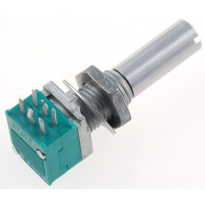 Alps Alpine 50kΩ Rotary Carbon Film Potentiometer, Panel Mount (Through Hole), RK09712200JC