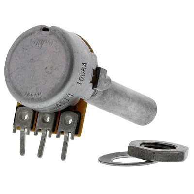 Alps Alpine 100kΩ Rotary Carbon Film Potentiometer, Panel Mount (Through Hole), RK1631110TV7