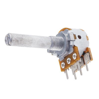Alps Alpine 10kΩ Rotary Carbon Film Potentiometer, Panel Mount (Through Hole), RK1631210AY7