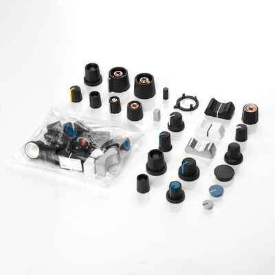 Sifam Black, White Potentiometer Knob Assortment, K70154