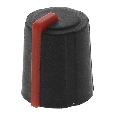 Sifam 11.5mm Black Potentiometer Knob for 6mm Shaft Splined, 3/03/TP110-006/237/230