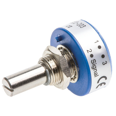 Vishay 10kΩ Rotary Potentiometer Continuous-Turns 1-Gang Panel Mount, 357B0103MAB251S22