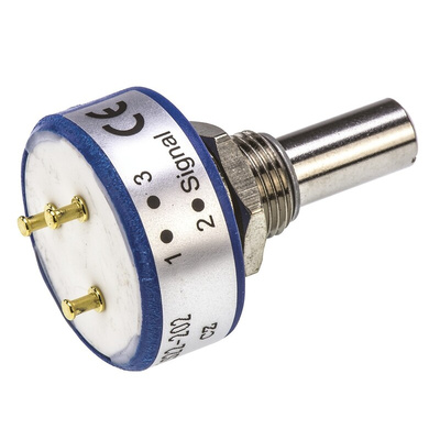 Vishay 2kΩ Rotary Potentiometer Continuous-Turns 1-Gang Panel Mount, 357B0202MAB251S22