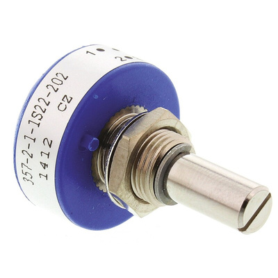 Vishay 2kΩ Rotary Potentiometer 1-Gang Panel Mount, 357B2202MAB251S22