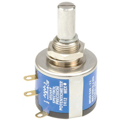 Vishay 500Ω Rotary Potentiometer 10-Turns 1-Gang Panel Mount, 534B1501JL