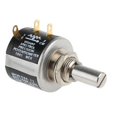 Vishay 100kΩ Rotary Potentiometer 10-Turns 1-Gang Panel Mount, 534B1104JL