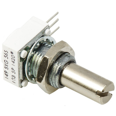 Vishay 10kΩ Rotary Potentiometer 1-Gang, Panel Mount (Through Hole), 14910F0GJSX10103KA