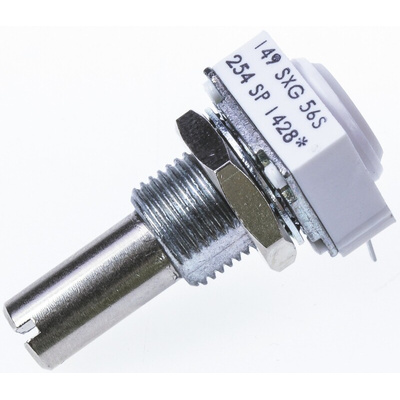 Vishay 250kΩ Rotary Potentiometer 1-Gang, Panel Mount (Through Hole), 14910F0GJSX10254KA