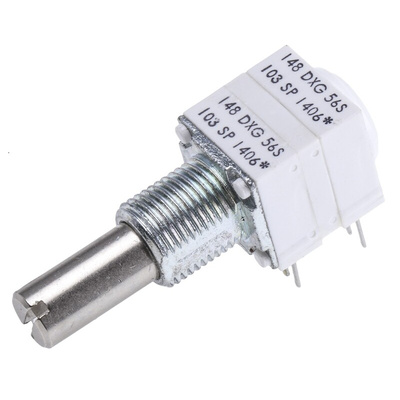 Vishay 10kΩ Rotary Potentiometer 2-Gang, Panel Mount (Through Hole), 14820F0GJSX13103KA