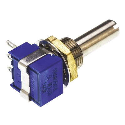 Bourns 5kΩ Rotary Potentiometer 1-Gang Panel Mount, 53RAA-R25-A13L