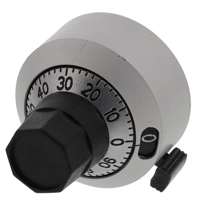 Bourns 22.2mm Chrome Potentiometer Knob for 6mm Shaft Splined, H-22-6M