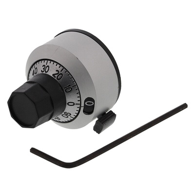 Bourns 22.2mm Chrome Potentiometer Knob for 6mm Shaft Splined, H-22-6M