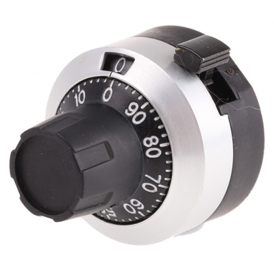 Bourns 22.8mm Black, Chrome Potentiometer Knob for 3.2mm Shaft Splined, H-516-3A