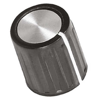 TE Connectivity 11.1mm Black Potentiometer Knob for 3.2mm Shaft Splined, PKG40B1/8