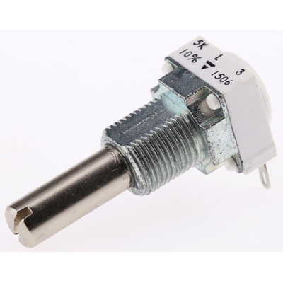 Vishay 5kΩ Rotary Potentiometer 1-Gang Panel Mount, P11S1V0FLSY00502KL