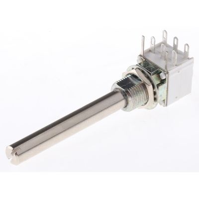 Vishay 10kΩ Rotary Potentiometer 2-Gang Panel Mount, P11A2V0FRSY00T0047