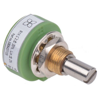 RS PRO 1kΩ Rotary Potentiometer 1-Gang Panel Mount