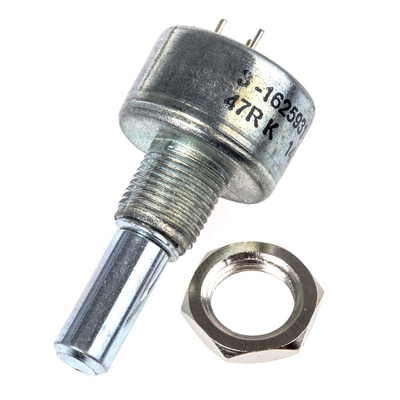 TE Connectivity 47Ω Rotary Potentiometer 1-Gang Panel Mount, 404802696045
