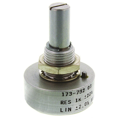 Vishay 1kΩ Rotary Potentiometer 1-Gang Panel Mount, 157B102MX9001