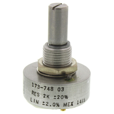 Vishay 2kΩ Rotary Potentiometer 1-Gang Panel Mount, 157B202MX9001