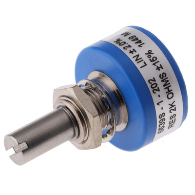 Bourns 2kΩ Rotary Potentiometer Continuous-Turns 1-Gang Panel Mount, 6639S-1-202