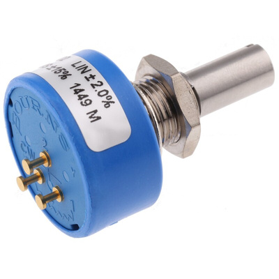 Bourns 2kΩ Rotary Potentiometer Continuous-Turns 1-Gang Panel Mount, 6639S-1-202