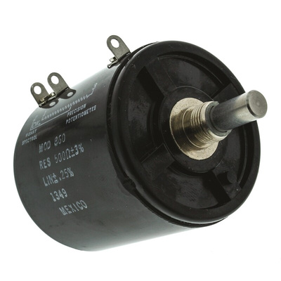Vishay 500Ω Rotary Potentiometer 10-Turns 1-Gang Panel Mount, 860B1501