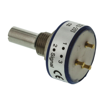Vishay 20kΩ Rotary Potentiometer 1-Gang Panel Mount, 357B2203MAB251S22