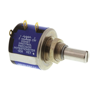 Vishay 200Ω Rotary Potentiometer 10-Turns 1-Gang Panel Mount, 534B1201JL