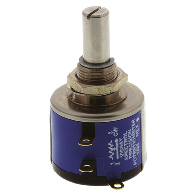 Vishay 200Ω Rotary Potentiometer 10-Turns 1-Gang Panel Mount, 534B1201JL