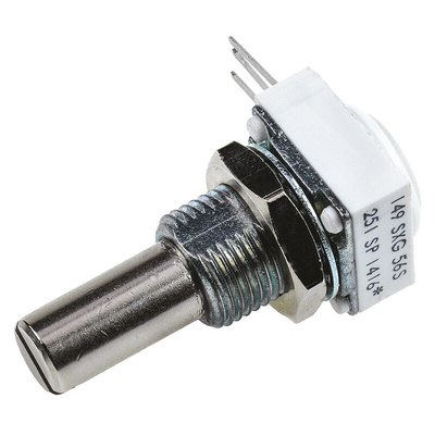 Vishay 250Ω Rotary Potentiometer 1-Gang, Panel Mount (Through Hole), 14910F0GJSX10251KA