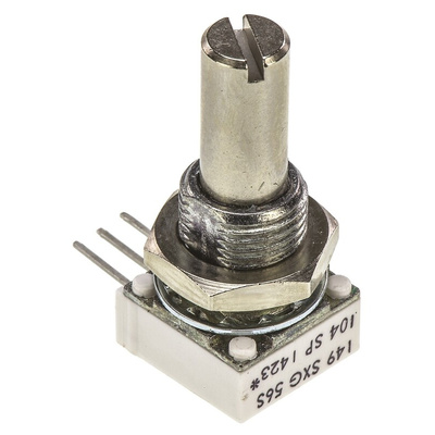 Vishay 100kΩ Rotary Potentiometer 1-Gang, Panel Mount (Through Hole), 14910F0GJSX10104KA