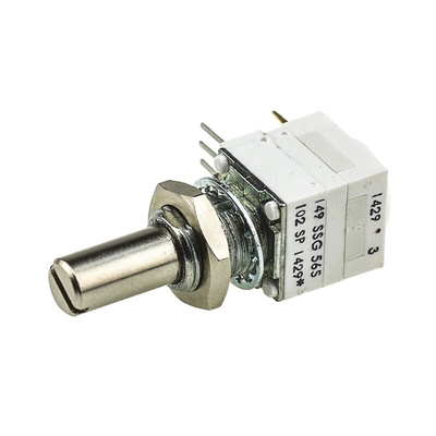 Vishay 1kΩ Rotary Potentiometer 2-Gang, Panel Mount (Through Hole), 14921F0GJSX13102KA