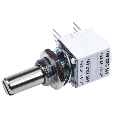 Vishay 1kΩ Rotary Potentiometer 2-Gang, Panel Mount (Through Hole), 14920F0GJSX13102KA