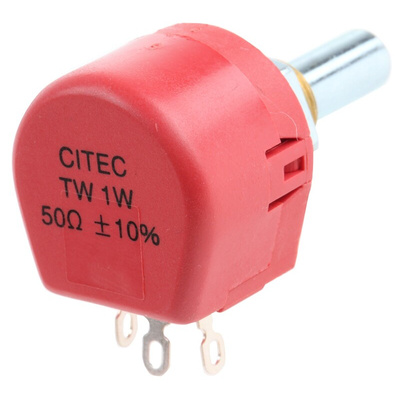 TE Connectivity 50Ω Rotary Potentiometer 1-Gang Panel Mount, TW1500KA