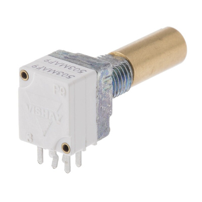 Vishay 2 Gang Rotary Conductive Plastic Potentiometer with a 6 mm Dia. Shaft, 50kΩ, ±20%, 0.05W, Linear