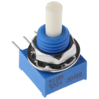 Bourns 3310C Series Conductive Plastic Potentiometer with a 3.17 mm Dia. Shaft, 1kΩ, ±20%, 0.25W, ±1000ppm/°C