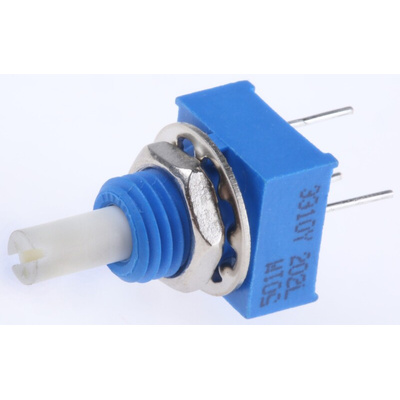 Bourns 5kΩ Rotary Potentiometer Continuous-Turns 1-Gang Bushing Mount, 3310Y-001-502L