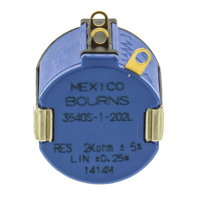 Bourns 2kΩ Rotary Potentiometer 10-Turns 1-Gang Panel Mount, 3540S-1-202L