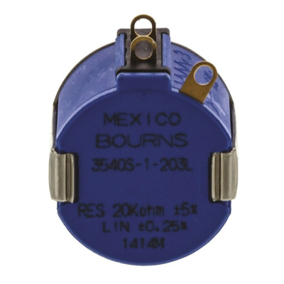 Bourns 20kΩ Rotary Potentiometer 10-Turns 1-Gang Panel Mount, 3540S-1-203L