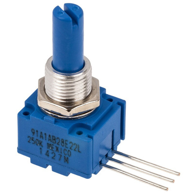 Bourns 250kΩ Rotary Potentiometer 1-Gang Panel Mount, 91A1A-B28-E22L