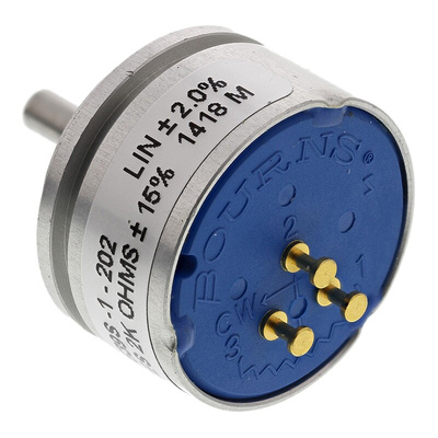Bourns 2kΩ Rotary Potentiometer 1-Gang Servo Mount, 6539S-1-202