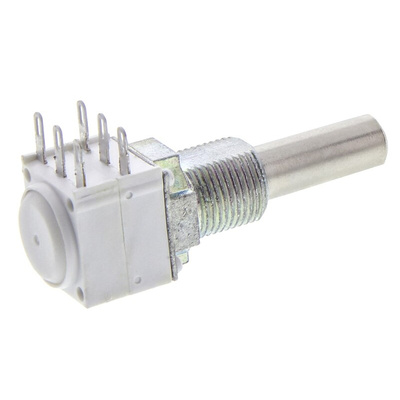 Vishay 1kΩ Rotary Potentiometer 2-Gang Panel Mount, P11L2V0FLSY00102KA