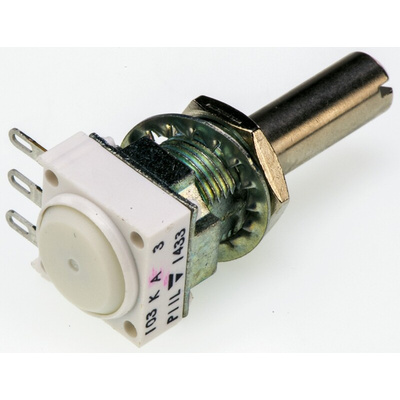 Vishay 10kΩ Rotary Potentiometer 1-Gang Panel Mount, P11L1V0FLSY00103KA