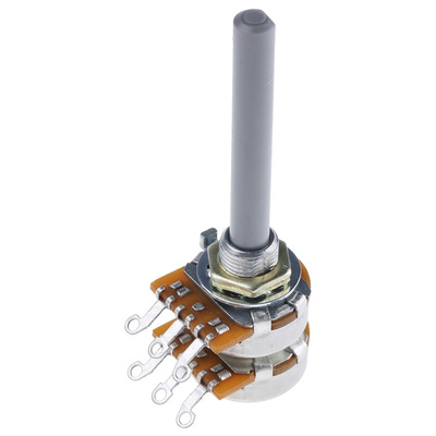 TE Connectivity 4.7kΩ Rotary Potentiometer 2-Gang Panel Mount, 27ESA472MMF50NF