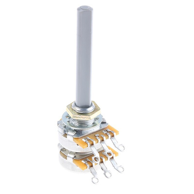 TE Connectivity 47kΩ Rotary Potentiometer 2-Gang Panel Mount, 27ESB473MMF50NF