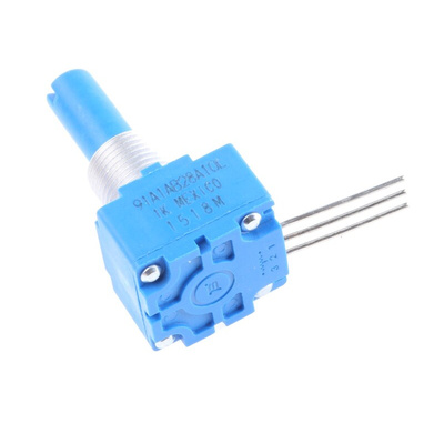 Bourns 1kΩ Rotary Potentiometer 1-Gang Panel Mount, 91A1A-B28-A10L