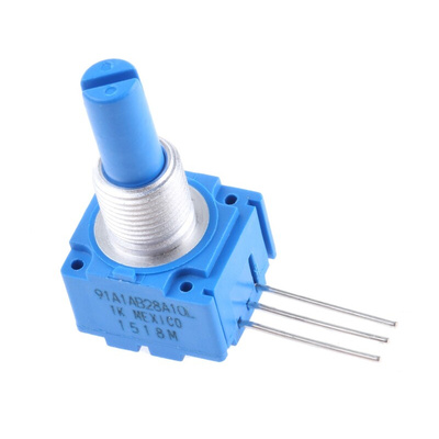 Bourns 1kΩ Rotary Potentiometer 1-Gang Panel Mount, 91A1A-B28-A10L