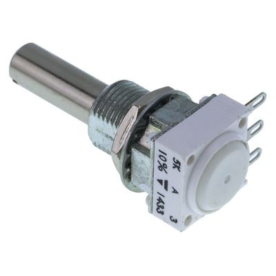 Vishay 5kΩ Rotary Potentiometer 1-Gang Panel Mount, P11S1V0FLSY00502KA